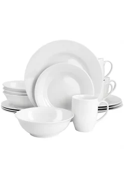 Gibson Home White Cloud Fine Ceramic 16 Piece Dinnerware Set -Fossil store Belk 430