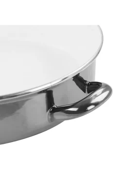 Gibson Home 5 Quart Gray Enamel on Steel Braiser Pan with Lid -Fossil store Belk 444