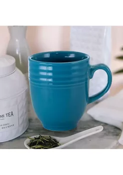 Gibson Home Plaza Cafe Eight Piece 15 Ounce Mug Set in Turquoise -Fossil store Belk 451