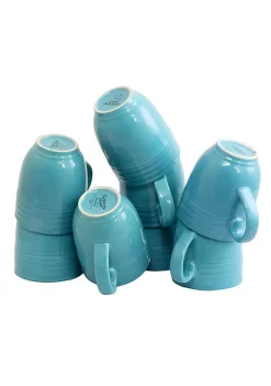 Gibson Home Plaza Cafe Eight Piece 15 Ounce Mug Set in Turquoise -Fossil store Belk 452