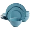Gibson Home Plaza Cafe 12 Piece Stoneware Dinnerware Set -Fossil store Belk 460