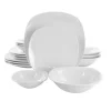 Gibson Home Zen Cafe 16 Piece Square Fine Ceramic Dinnerware Set -Fossil store Belk 472