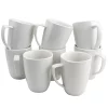 Gibson Home Zen Buffetware 12 oz. Square Ceramic Mug Set in White, Set of 8 -Fossil store Belk 48