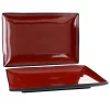 Gibson Home Urban Cafe 2 Piece 12 Inch Rectangle Stoneware Platter Set in Red -Fossil store Belk 481