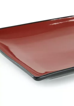 Gibson Home Urban Cafe 2 Piece 12 Inch Rectangle Stoneware Platter Set in Red -Fossil store Belk 485