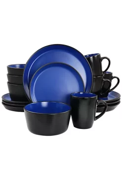 Gibson Home Laramie Blue Stoneware 16 Piece Dinnerware Set -Fossil store Belk 509