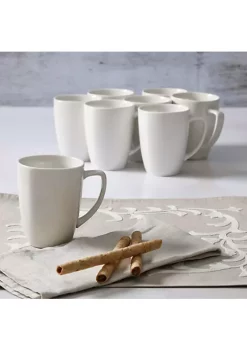 Gibson Home Zen Buffetware 12 oz. Square Ceramic Mug Set in White, Set of 8 -Fossil store Belk 52