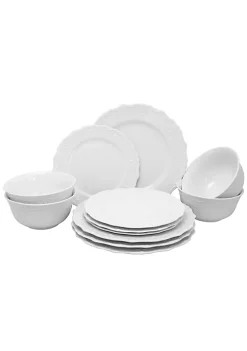 Gibson Home Scallop Buffet 12 Piece Dinnerware Set