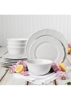 Gibson Home Scallop Buffet 12 Piece Dinnerware Set 11 Gibson Home Scallop Buffet 12 Piece Dinnerware Set -Fossil store Belk 525