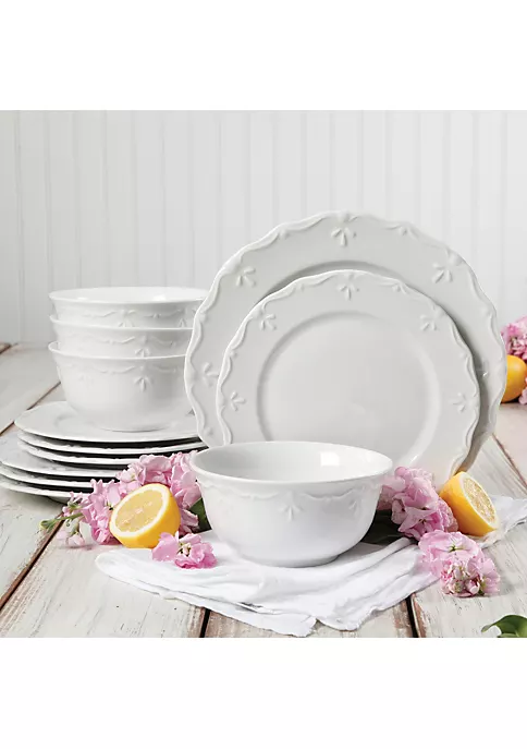 Gibson Home Scallop Buffet 12 Piece Dinnerware Set 6 Gibson Home Scallop Buffet 12 Piece Dinnerware Set - Image 4