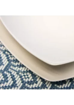 Gibson Home Zen Buffetware 12 Piece Porcelain Square Dinnerware Set -Fossil store Belk 530