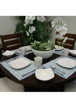 Gibson Home Zen Buffetware 12 Piece Porcelain Square Dinnerware Set -Fossil store Belk 531