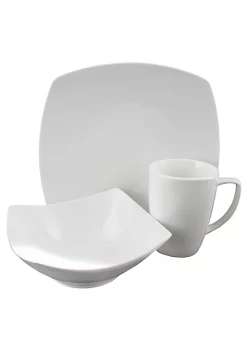 Gibson Home Zen Buffetware 12 Piece Porcelain Square Dinnerware Set -Fossil store Belk 532