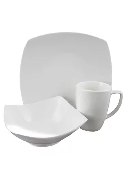 Gibson Home Zen Buffetware 12 Piece Porcelain Square Dinnerware Set -Fossil store Belk 533