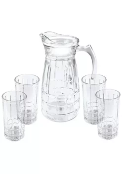 Gibson Home Jewelite Glass Pitcher and Tumbler Set -Fossil store Belk 556