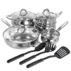 Gibson Home Ancona 12 Piece Stainless Steel Belly Shaped Cookware Set with Kitchen Tools -Fossil store Belk 557