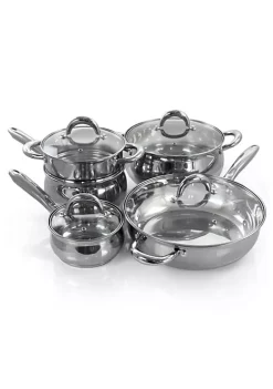 Gibson Home Ancona 12 Piece Stainless Steel Belly Shaped Cookware Set with Kitchen Tools -Fossil store Belk 560