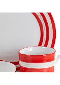 Gibson Home Sunset Stripes 12 Piece Round Fine Ceramic Dinnerware Set -Fossil store Belk 597