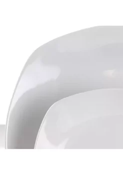 Gibson Home Classic Pearl 12 Piece Square Fine Ceramic Dinnerware Set -Fossil store Belk 631