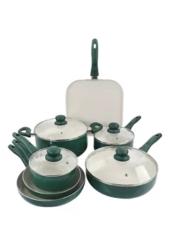 Gibson Home Gazebo Ceramic Nonstick Aluminum 11 Piece Cookware Set -Fossil store Belk 666