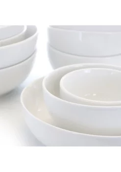 Gibson Home Gibson All U Need 14 Piece Round Ceramic Bowl Set in White -Fossil store Belk 705