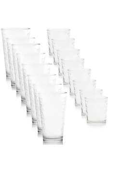 Gibson Home Great Foundations 16 Piece Tumbler and Double Old Fashioned Glass Set in Square Pattern -Fossil store Belk 716