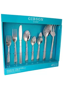 Gibson Home Astonshire 45 Piece Stainless Steel Tumble Finish Flatware Set