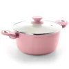Gibson Home Plaza Cafe Aluminum 4.5 Qt Dutch Oven with Soft Touch Handles in Lavender -Fossil store Belk 724