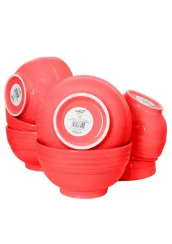 Gibson Home Plaza Cafe 8 Piece 22 Ounce Bowls in Red -Fossil store Belk 732