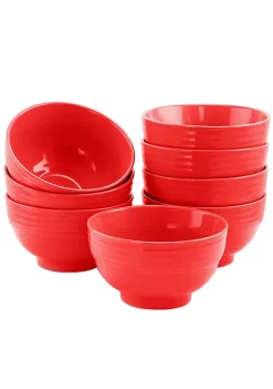 Gibson Home Plaza Cafe 8 Piece 22 Ounce Bowls in Red -Fossil store Belk 735