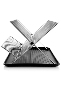 Gibson Home Fernsby 2 Tier 17 in. Folding Dish Rack Set in Black -Fossil store Belk 738