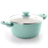 Gibson Home Plaza Cafe Aluminum 4.5 Qt Dutch Oven with Soft Touch Handles in Sky Blue -Fossil store Belk 742