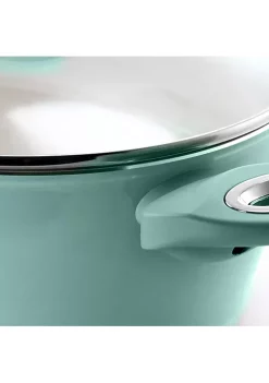 Gibson Home Plaza Cafe Aluminum 4.5 Qt Dutch Oven with Soft Touch Handles in Sky Blue -Fossil store Belk 744