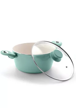 Gibson Home Plaza Cafe Aluminum 4.5 Qt Dutch Oven with Soft Touch Handles in Sky Blue -Fossil store Belk 745