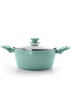 Gibson Home Plaza Cafe Aluminum 4.5 Qt Dutch Oven with Soft Touch Handles in Sky Blue -Fossil store Belk 746