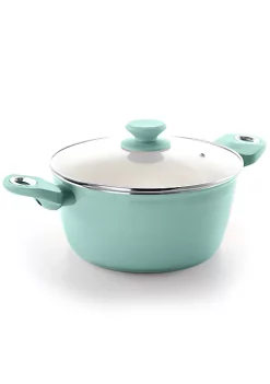 Gibson Home Plaza Cafe Aluminum 4.5 Qt Dutch Oven with Soft Touch Handles in Sky Blue -Fossil store Belk 747
