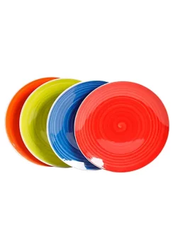 Gibson Home Crenshaw 4 Piece Fine Ceramic Dinner Plate Set -Fossil store Belk 752