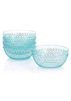 Gibson Home Plastic Bowl Set with Serving Bowl in Light Blue -Fossil store Belk 762