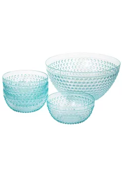 Gibson Home Plastic Bowl Set with Serving Bowl in Light Blue -Fossil store Belk 764