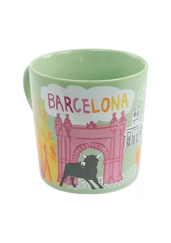 Gibson Home City Lights Assorted 17 oz Ceramic Mug Set of 4 -Fossil store Belk 767