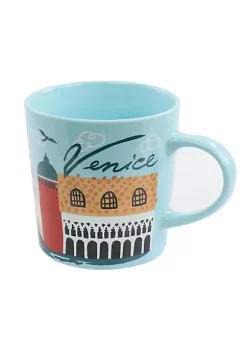 Gibson Home City Lights Assorted 17 oz Ceramic Mug Set of 4 -Fossil store Belk 768