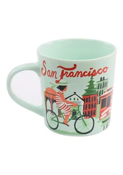 Gibson Home City Lights Assorted 17 oz Ceramic Mug Set of 4 -Fossil store Belk 769