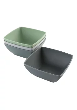 Gibson Home Grayson 4 Piece 6 Inch Melamine Bowl Set in Assorted Colors -Fossil store Belk 796