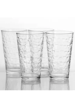 Gibson Home Great Foundations 4-Piece 16 oz. Tumbler Set, Square Pattern -Fossil store Belk 806