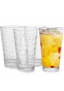 Gibson Home Great Foundations 4-Piece 16 oz. Tumbler Set, Square Pattern -Fossil store Belk 808