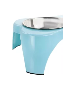 Gibson Home Bow Wow Meow 3 Piece Elevated Pet Bowl Dinner Set in Teal -Fossil store Belk 812