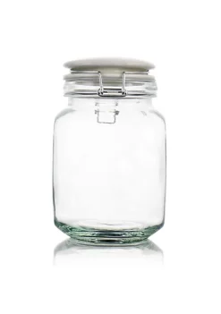 Gibson Home 1.9 Quart Glass Canister with Decorated Ceramic Lid -Fossil store Belk 817