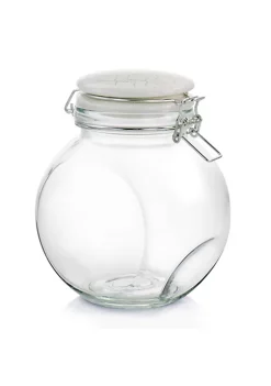 Gibson Home 1.9 Quart Glass Canister with Decorated Ceramic Lid -Fossil store Belk 818