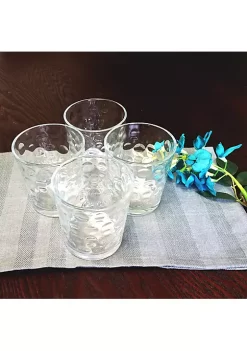 Gibson Home Great Foundations 4-Piece 13 oz. Double Old Fashioned Glass Set, Bubbles Pattern -Fossil store Belk 823