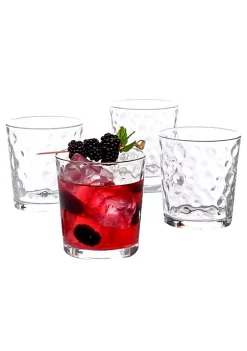 Gibson Home Great Foundations 4-Piece 13 oz. Double Old Fashioned Glass Set, Bubbles Pattern -Fossil store Belk 824